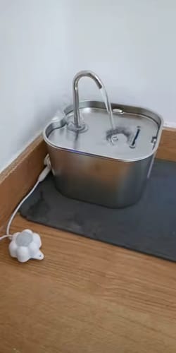 Fuente Kinets en suelo de madera